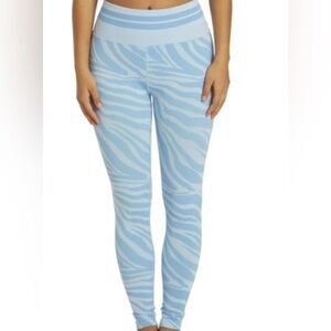Spiritual Gangster Love Sculpt Jacquard Zebra‎ Print Blue Workout Leggings- Xs/S
